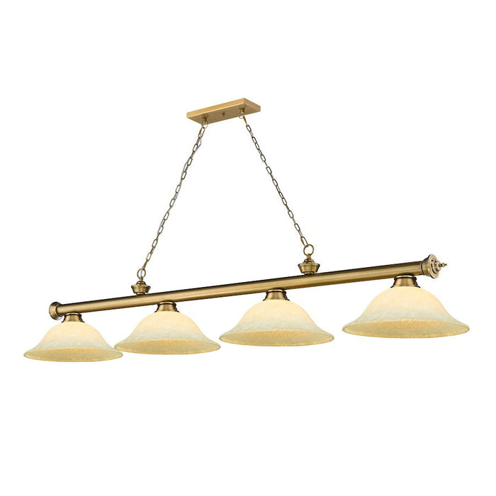 Z-Lite Cordon 4 Light 16" Billiard, Rubbed Brass/Golden Mottle - 2306-4RB-GM16