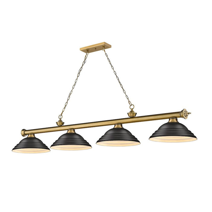 Z-Lite Cordon 4 Light 16" Billiard, Rubbed Brass/Matte Black - 2306-4RB-SMB