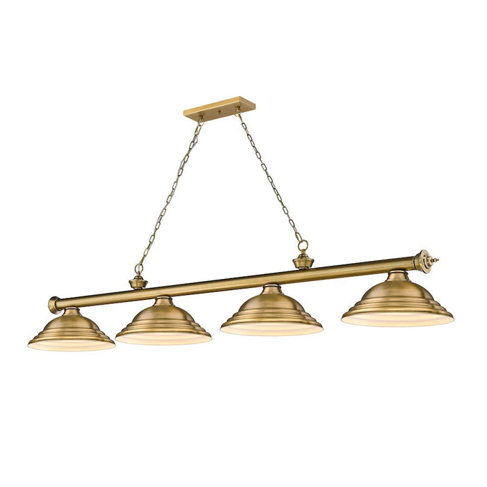 Z-Lite Cordon 4 Light 16" Billiard, Rubbed Brass/Rubbed Brass - 2306-4RB-SRB