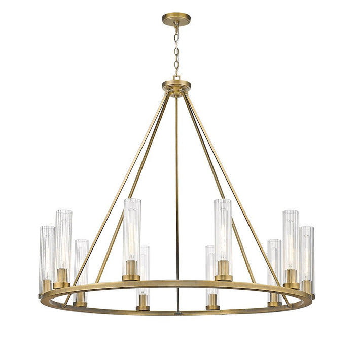 Z-Lite Beau Chandelier, Rubbed Brass/Clear