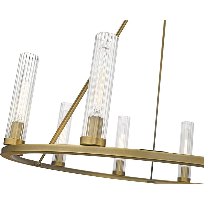 Z-Lite Beau Chandelier, Rubbed Brass/Clear