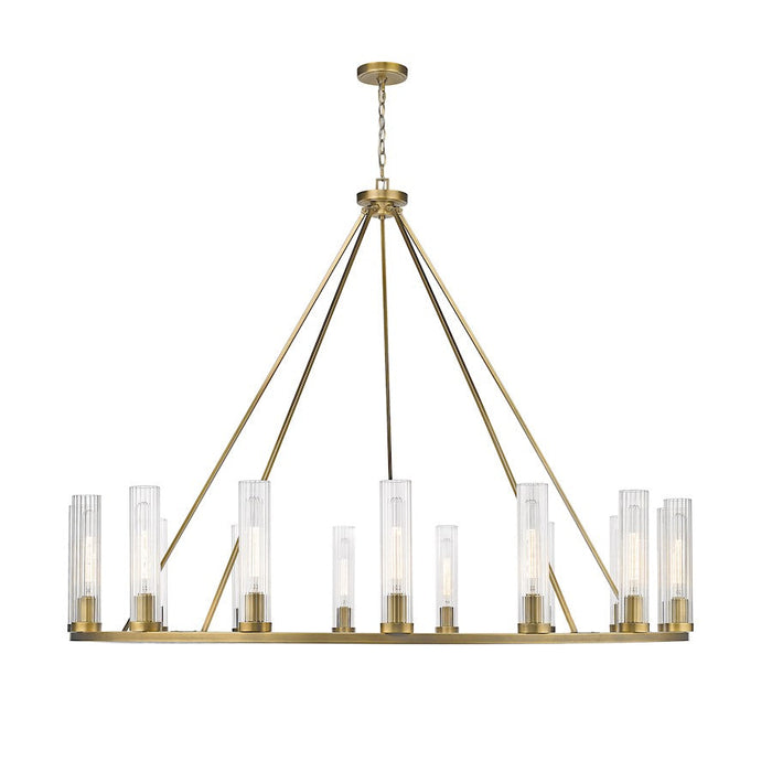 Z-Lite Beau Chandelier, Rubbed Brass/Clear