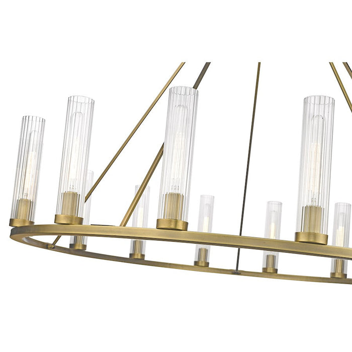 Z-Lite Beau Chandelier, Rubbed Brass/Clear