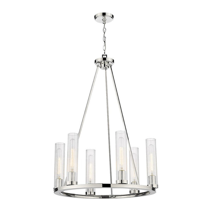 Z-Lite Beau 6 Light Chandelier in Polished Nickel/Clear - 3031-6PN