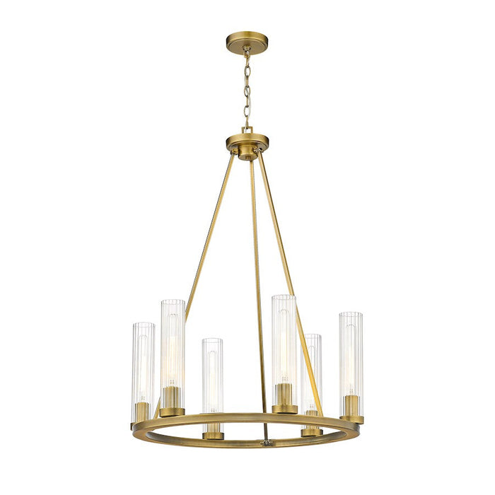 Z-Lite Beau Chandelier, Rubbed Brass/Clear