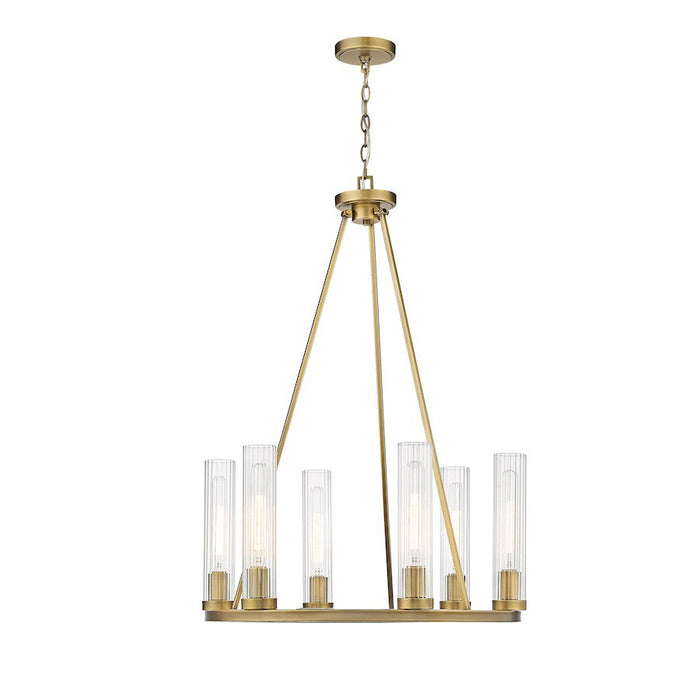 Z-Lite Beau Chandelier, Rubbed Brass/Clear