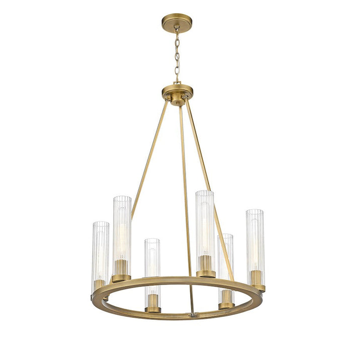 Z-Lite Beau Chandelier, Rubbed Brass/Clear