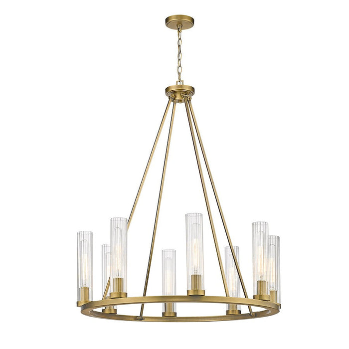 Z-Lite Beau Chandelier, Rubbed Brass/Clear