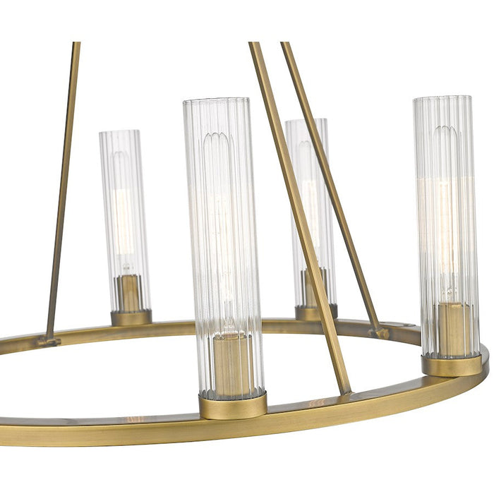 Z-Lite Beau Chandelier, Rubbed Brass/Clear