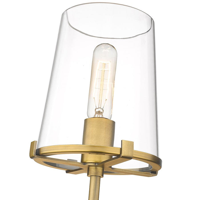 Z-Lite Callista 1 Light Wall Sconce, Rubbed Brass/Clear