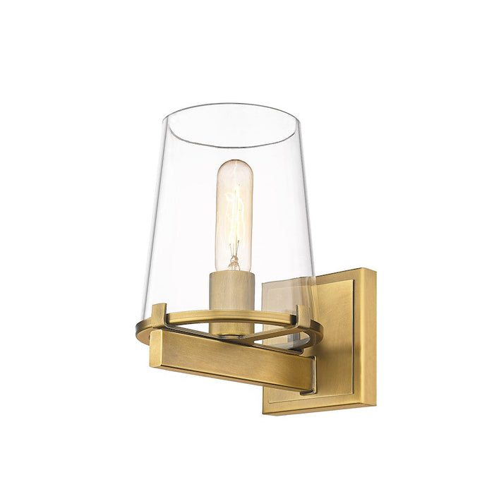 Z-Lite Callista 1 Light Vanity, Rubbed Brass/Clear