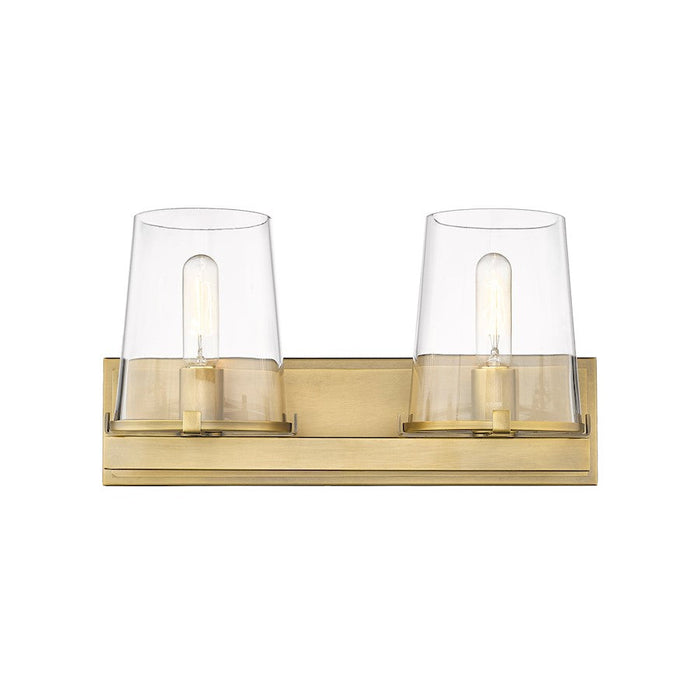 Z-Lite Callista 2 Light Vanity, Rubbed Brass/Clear