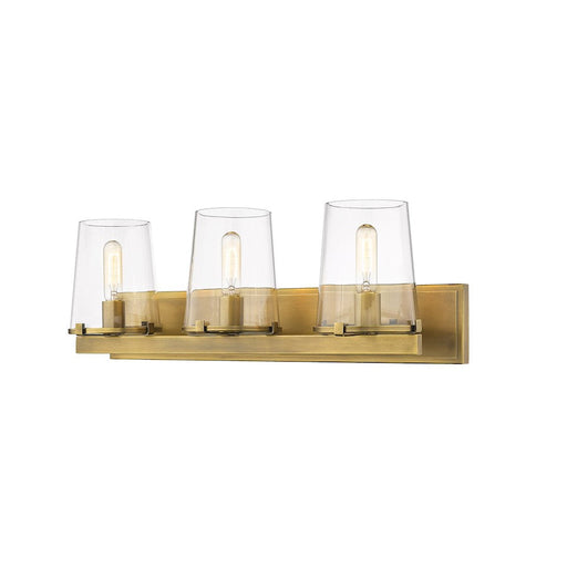 Z-Lite Callista 3 Light Vanity, Rubbed Brass/Clear - 3032-3V-RB