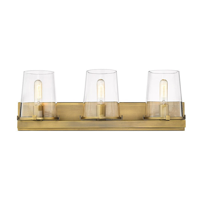 Z-Lite Callista 3 Light Vanity, Rubbed Brass/Clear