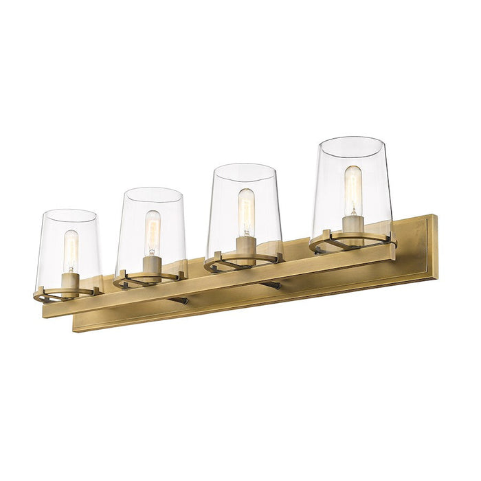 Z-Lite Callista 4 Light Vanity, Rubbed Brass/Clear