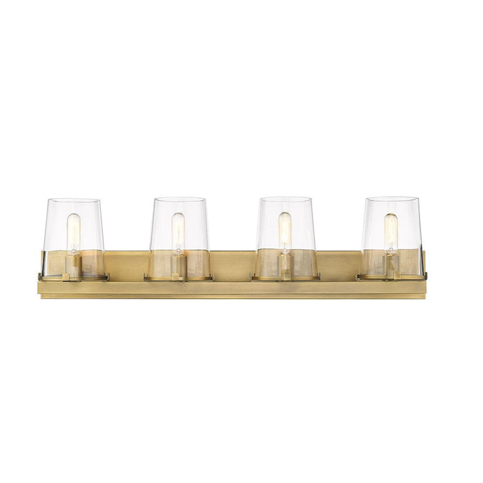 Z-Lite Callista 4 Light Vanity, Rubbed Brass/Clear