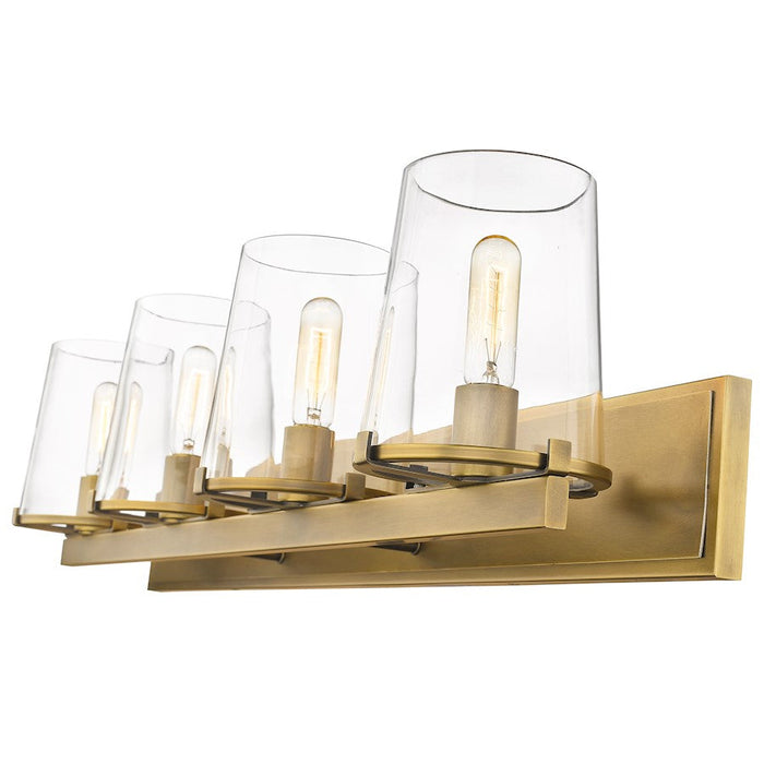 Z-Lite Callista 4 Light Vanity, Rubbed Brass/Clear