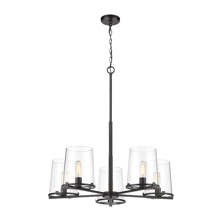 Z-Lite Callista 5 Light Chandelier in Matte Black/Clear - 3032-5MB