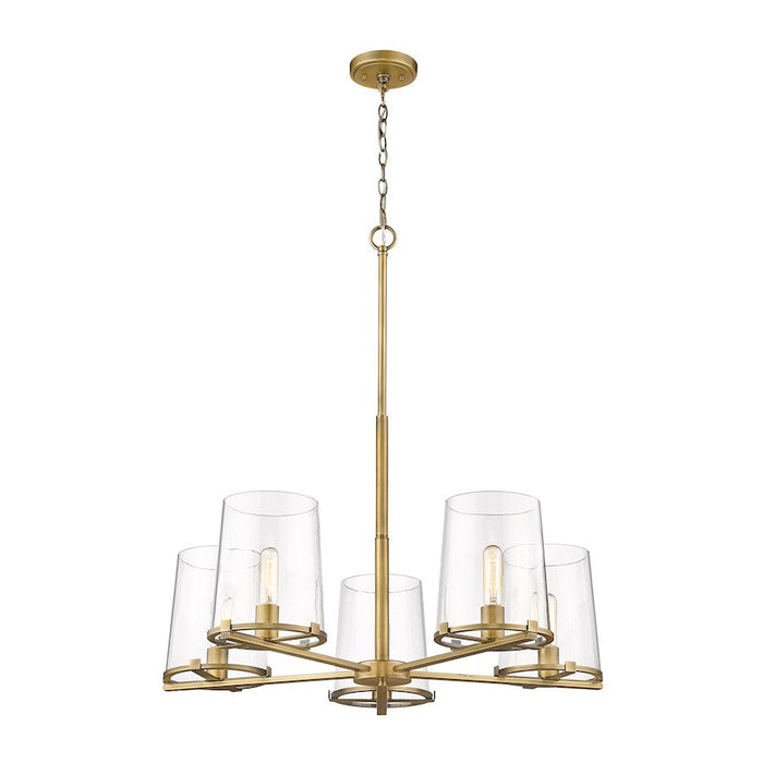 Z-Lite Callista 5 Light Chandelier, Rubbed Brass/Clear - 3032-5RB