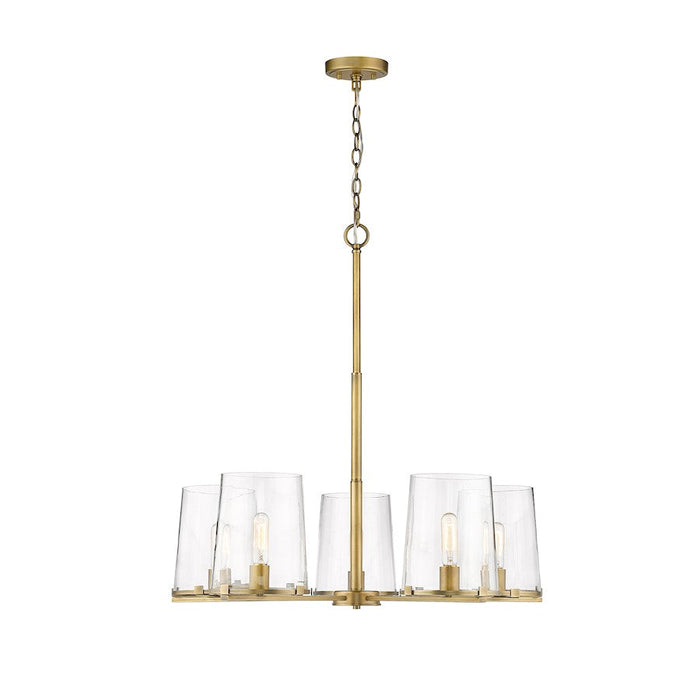 Z-Lite Callista 5 Light Chandelier, Rubbed Brass/Clear