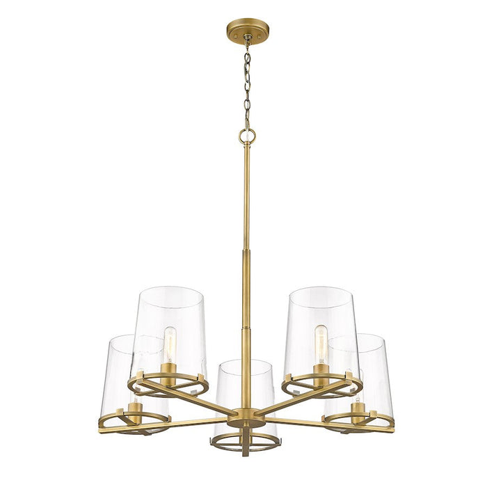 Z-Lite Callista 5 Light Chandelier, Rubbed Brass/Clear