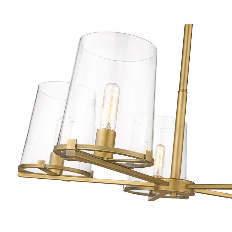 Z-Lite Callista 5 Light Chandelier, Rubbed Brass/Clear