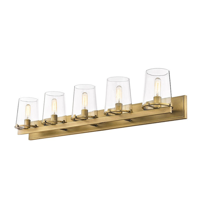 Z-Lite Callista 5 Light Vanity, Rubbed Brass/Clear