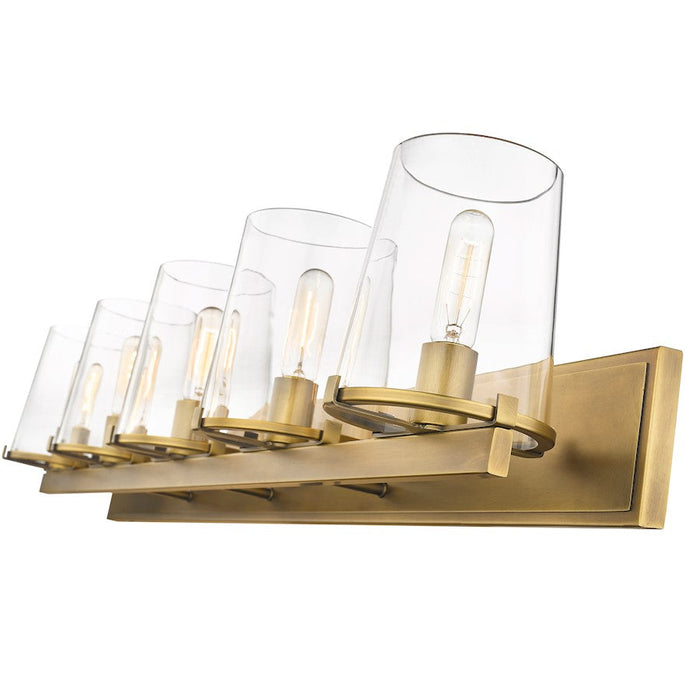 Z-Lite Callista 5 Light Vanity, Rubbed Brass/Clear