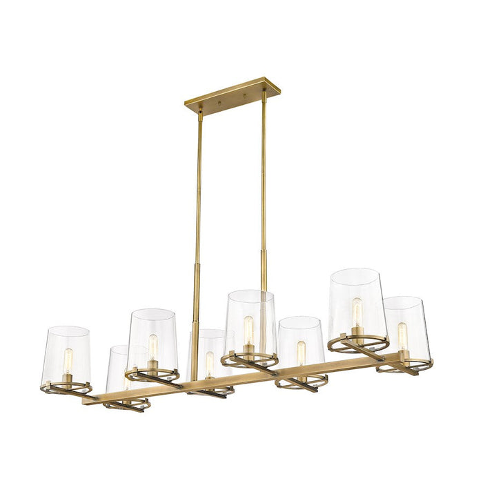 Z-Lite Callista 8 Light Island, Rubbed Brass/Clear - 3032-8L-RB