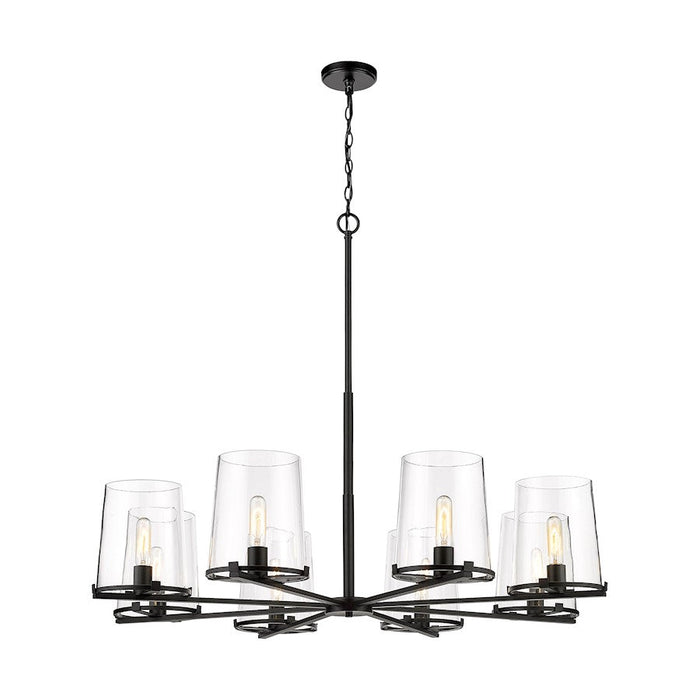 Z-Lite Callista 8 Light 44" Chandelier in Matte Black/Clear - 3032-8MB