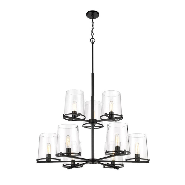 Z-Lite Callista 9 Light Chandelier in Matte Black/Clear - 3032-9MB