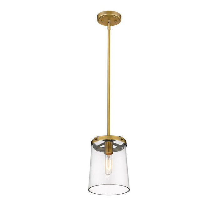 Z-Lite Callista 1 Light Mini Pendant, Rubbed Brass/Clear