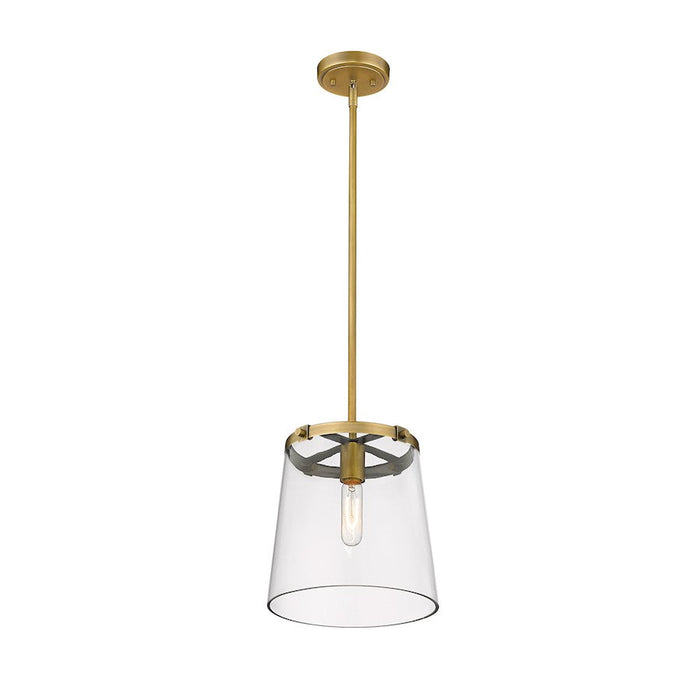 Z-Lite Callista 1 Light Pendant, Rubbed Brass/Clear