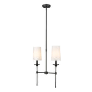 Z-Lite Emily 2 Light Chandelier, Matte Black/Off White - 3033-2L-MB