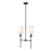 Z-Lite Emily 2 Light Chandelier, Matte Black/Off White - 3033-2L-MB