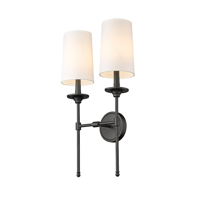 Z-Lite Emily 2 Light Wall Sconce, Matte Black/Off White - 3033-2S-MB