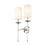 Z-Lite Emily 2 Light Wall Sconce, Polished Nickel/Off White - 3033-2S-PN