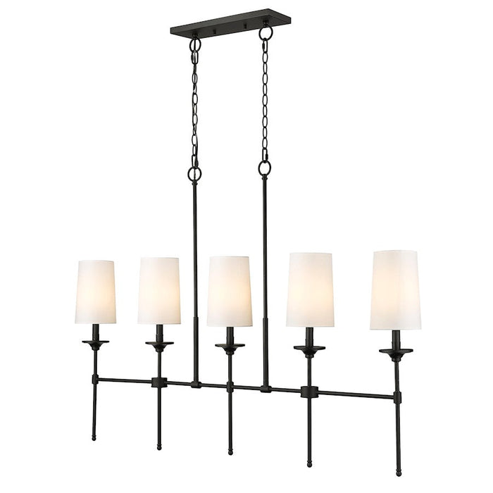 Z-Lite Emily 5 Light Chandelier, Matte Black/Off White - 3033-5L-MB