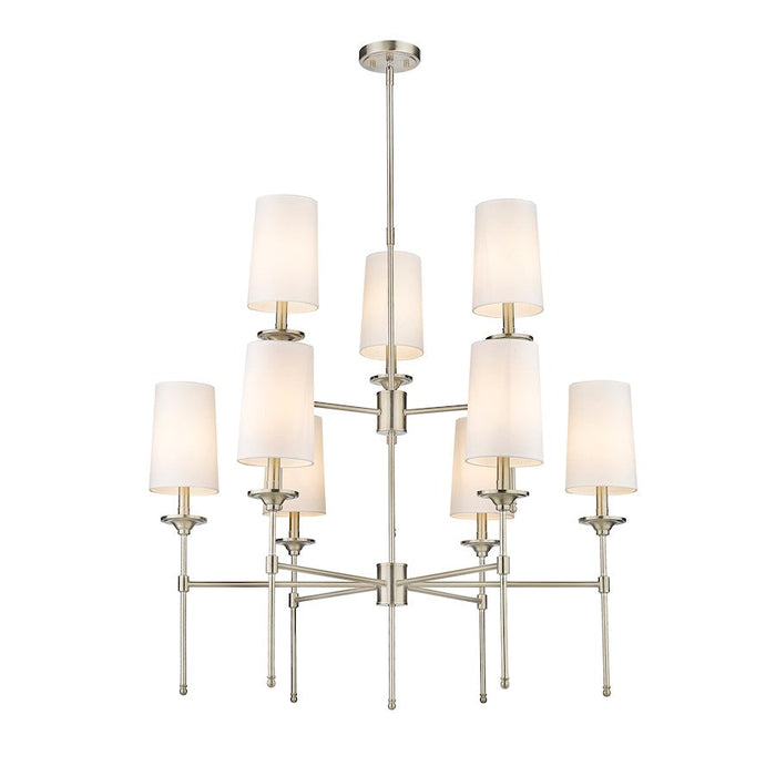 Z-Lite Emily 9 Light Chandelier in Brushed Nickel/Off White - 3033-9BN