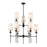 Z-Lite Emily 9 Light Chandelier in Matte Black/Off White - 3033-9MB