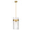 Z-Lite Fontaine 4 Light Pendant, Rubbed Brass/Clear - 3035P12-RB