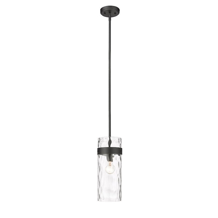 Z-Lite Fontaine 1 Light Pendant, Matte Black/Clear - 3035P6-MB