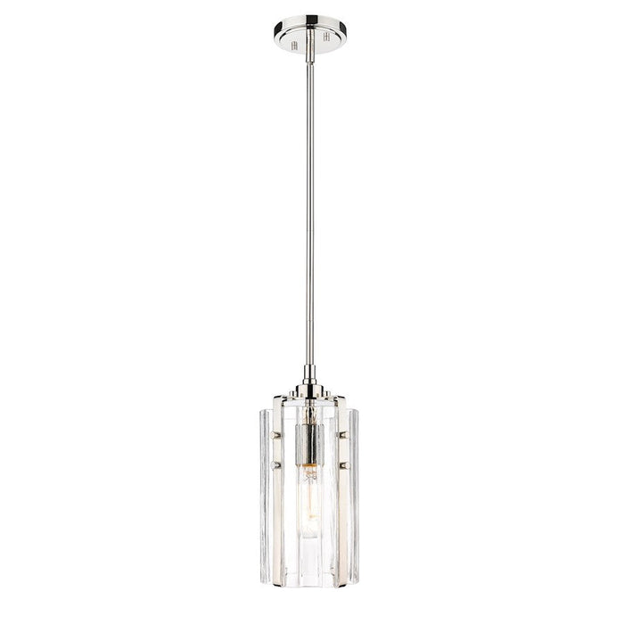 Z-Lite Alverton 1 Light Mini Pendant, Polished Nickel/Clear - 3036MP-PN