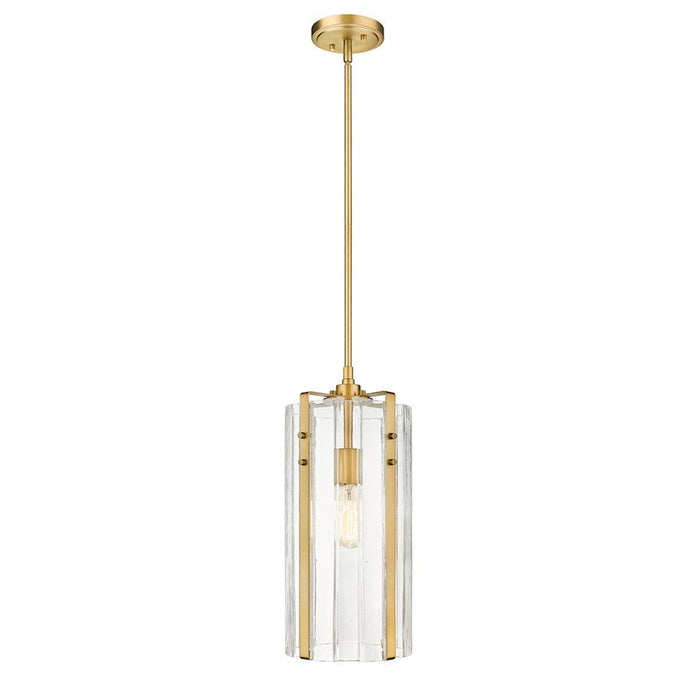 Z-Lite Alverton 1 Light Pendant, Rubbed Brass/Clear - 3036P8-RB