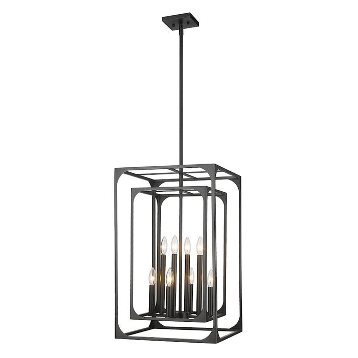 Z-Lite Easton 8 Light Chandelier, Matte Black/Matte Black - 3038-8MB