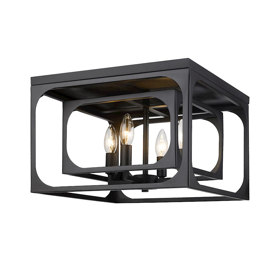 Z-Lite Easton 4 Light Flush Mount, Matte Black/Matte Black - 3038F-MB