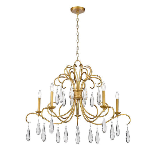 Z-Lite Amara 5 Light Chandelier, Gilded Gold - 3039-38GG