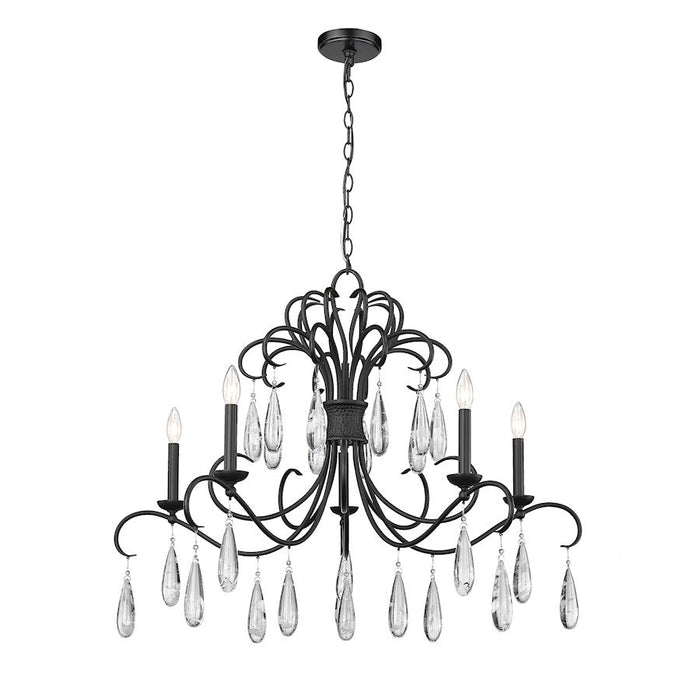 Z-Lite Amara 5 Light Chandelier, Matte Black - 3039-38MB