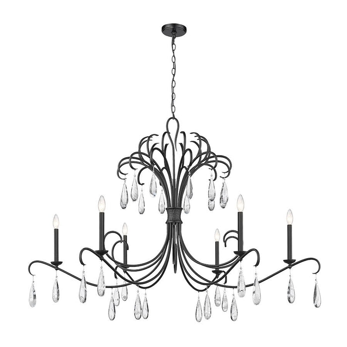 Z-Lite Amara 6 Light Chandelier, Matte Black - 3039-59MB