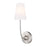 Z-Lite Shannon 1 Light Wall Sconce, Brushed Nickel/White - 3040-1S-BN